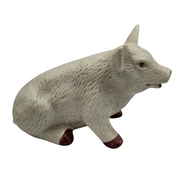 Vintage Bisque Porcelain Pig Piglet Figurine Signed GOT - Picture 1 of 7